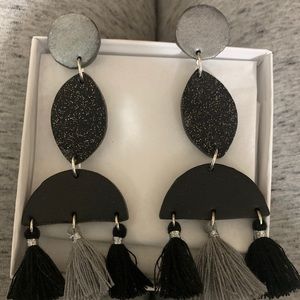 Clay Earrings with Fringe